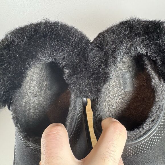 Crocs Unisex-Adult Stomp Lined Clog Black US Men's 8 Women's 10 Fuzzy Platform - Picture 7 of 8